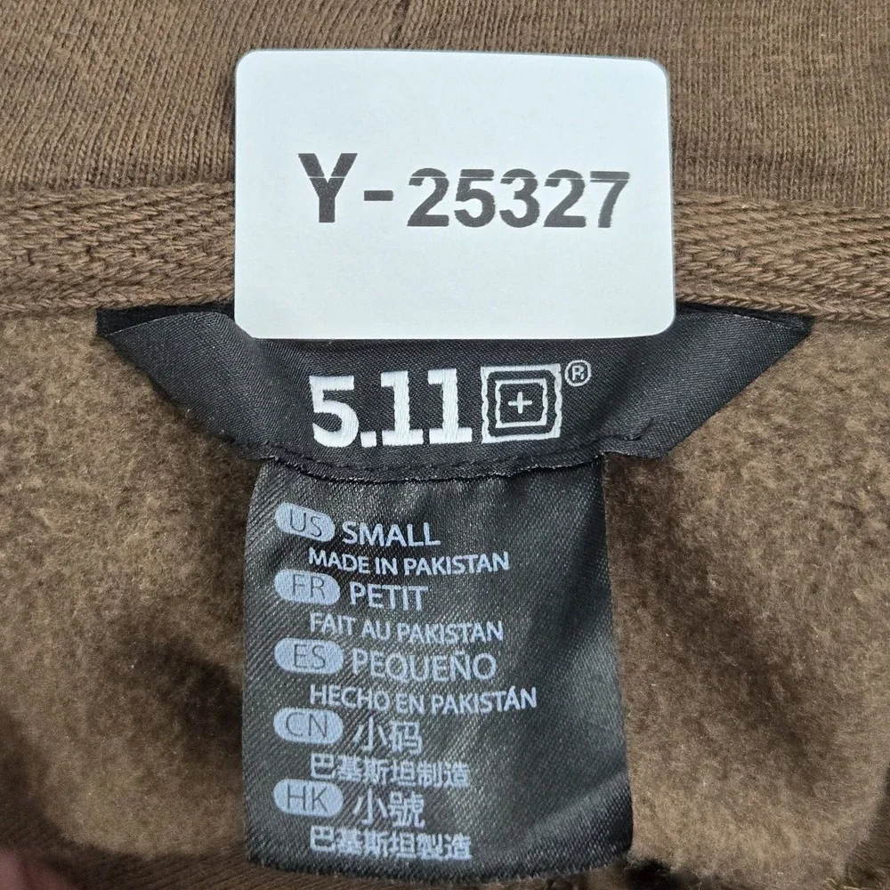 5.11 Men Hoodie SMALL‎ Brown Graphic Print Skull Donut Served Fresh Pullover